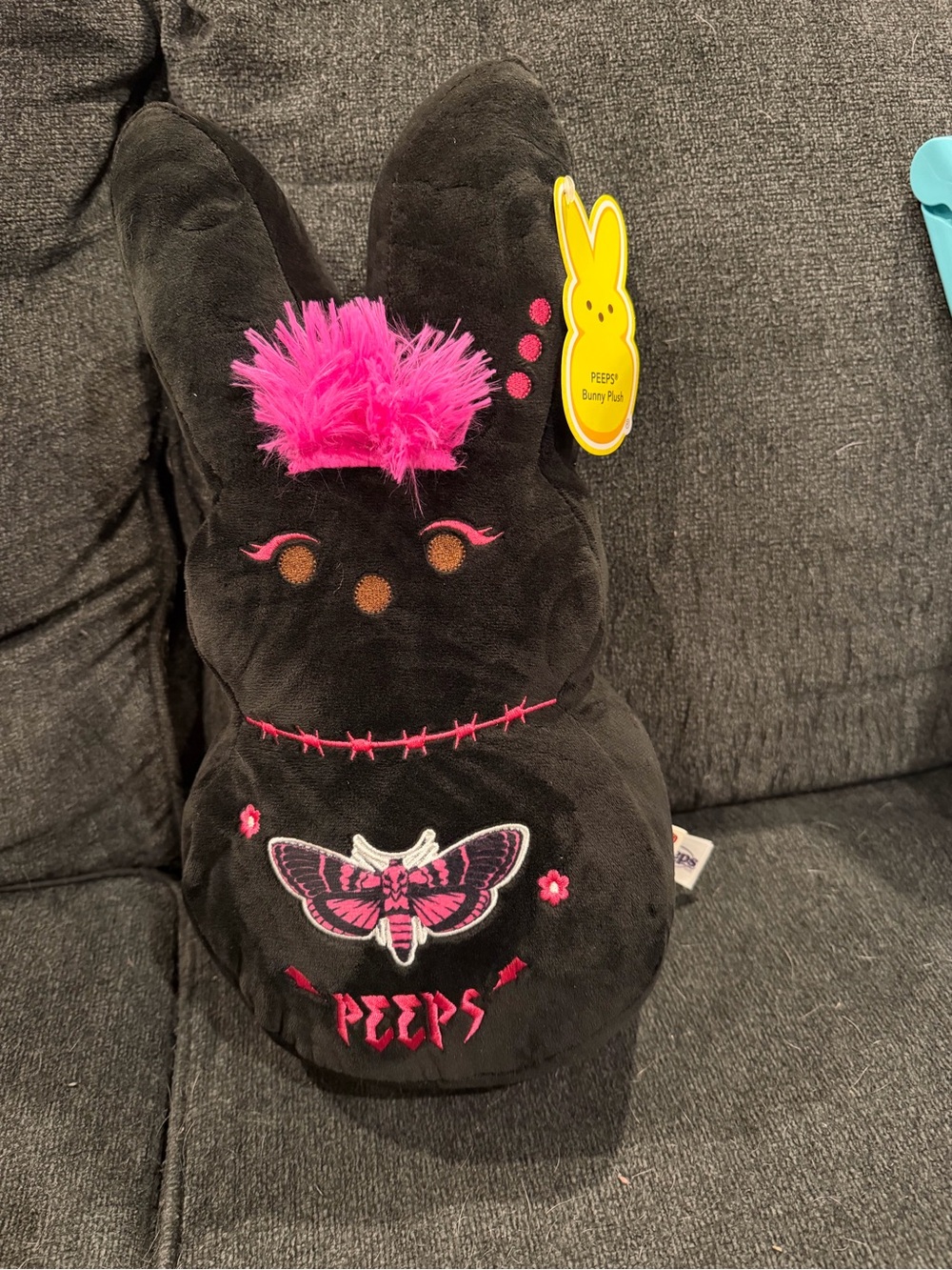 PEEPS Black & Hot Pink  Punk Plush